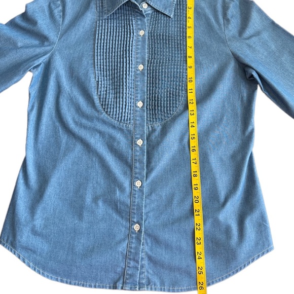 J. McLaughlin Chambray Button Front Long Sleeve Shirt - Picture 10 of 10